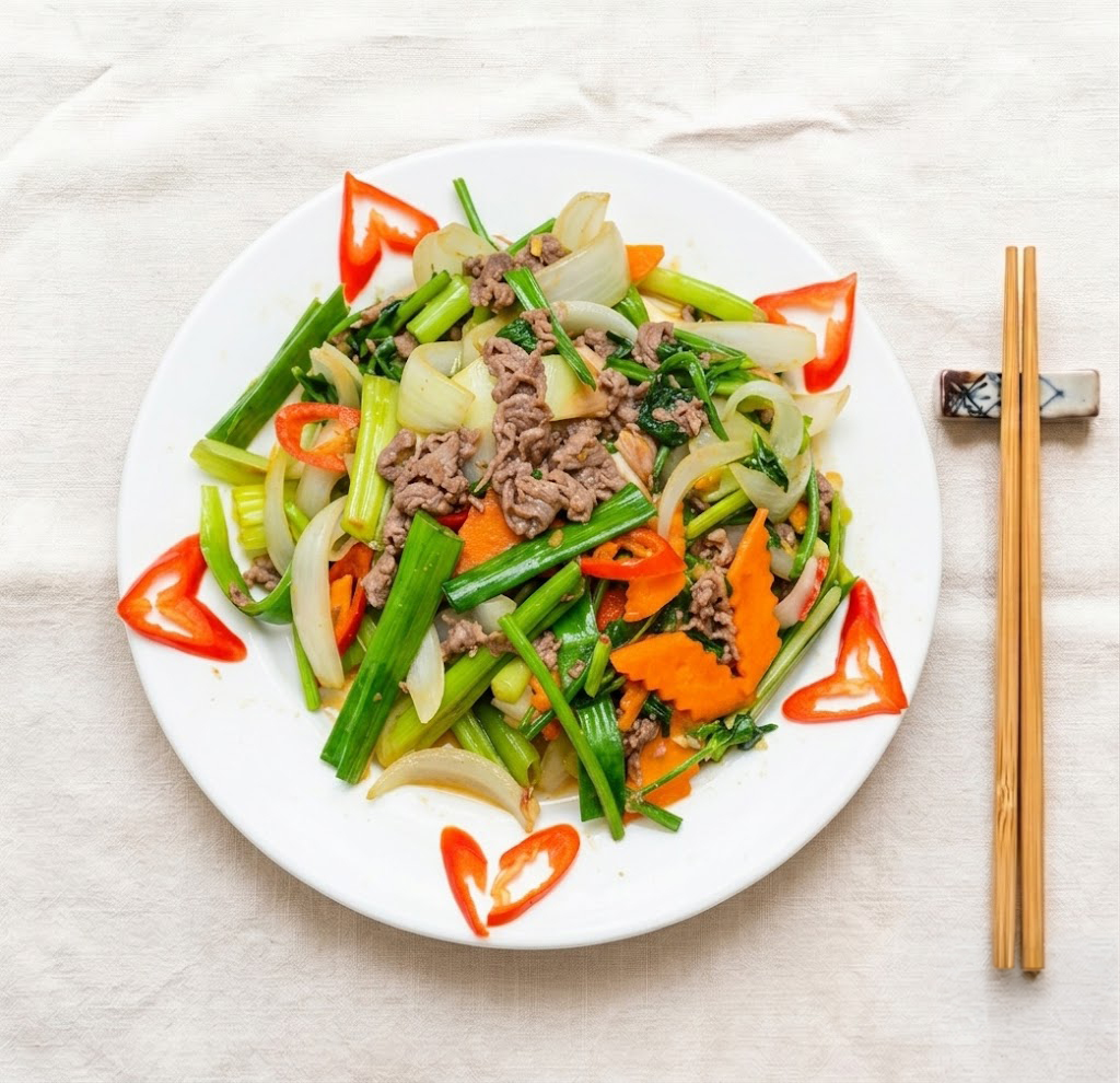 Bò Xào Cần Tỏi