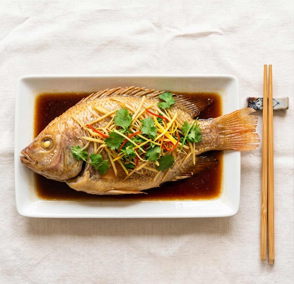 Cá Diêu Hồng Hấp Xì Dầu
