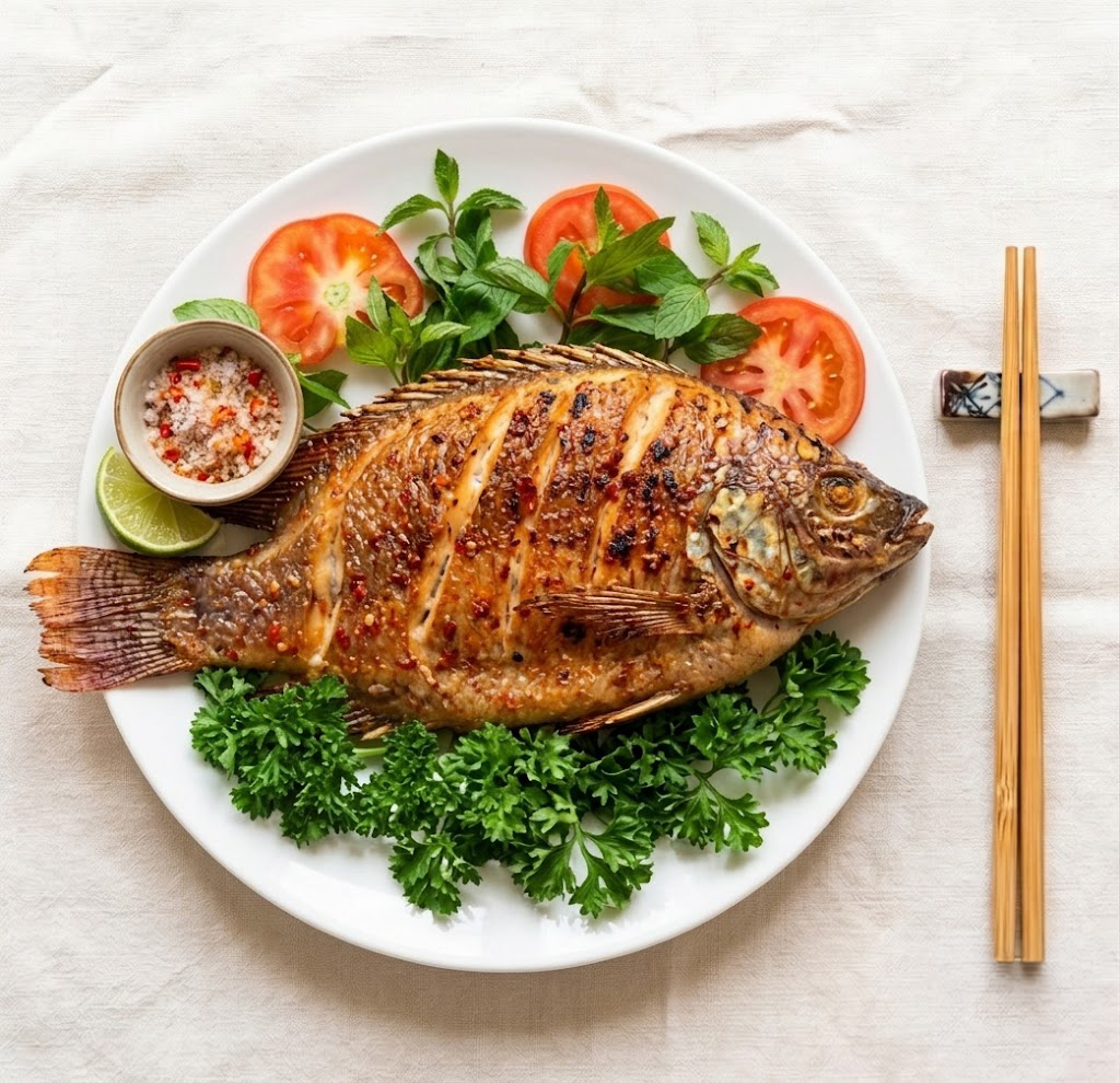 Cá Diêu Hồng Nướng Muối Ớt