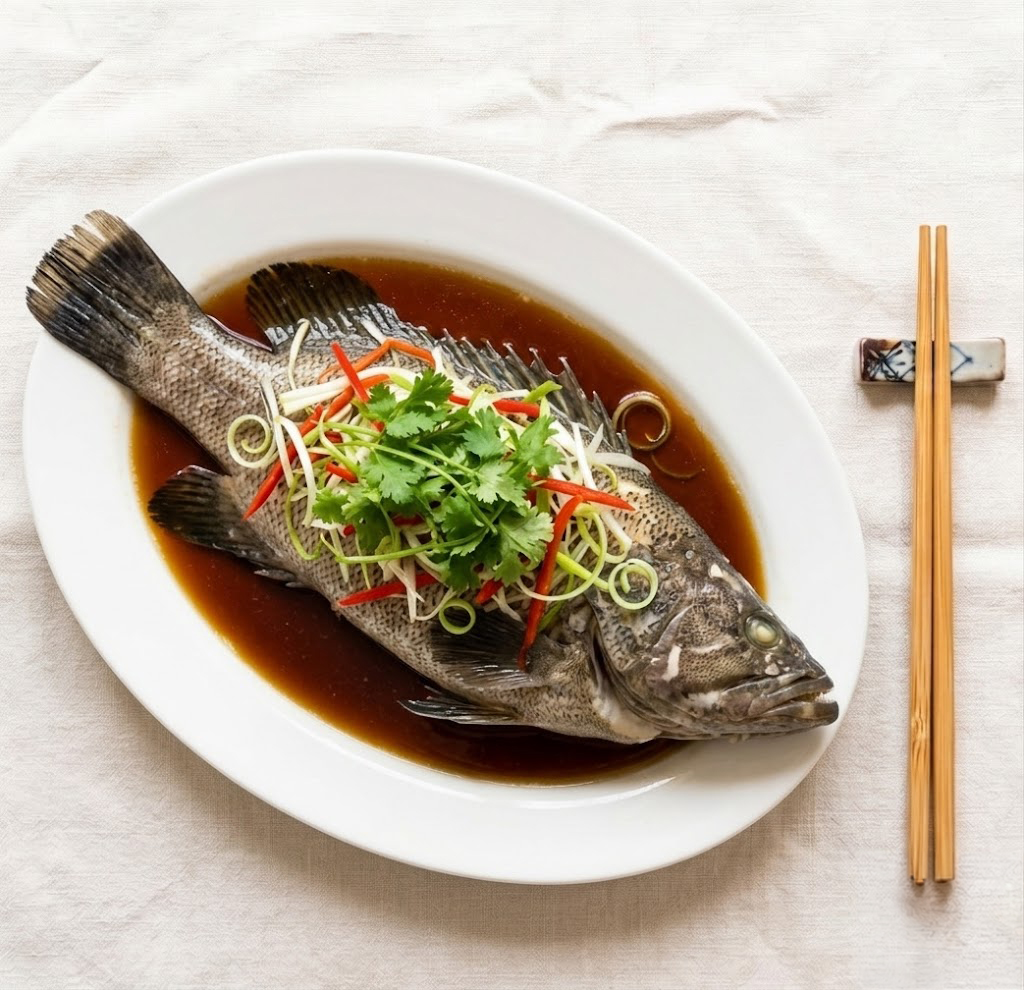Cá Mú Hấp Xì Dầu