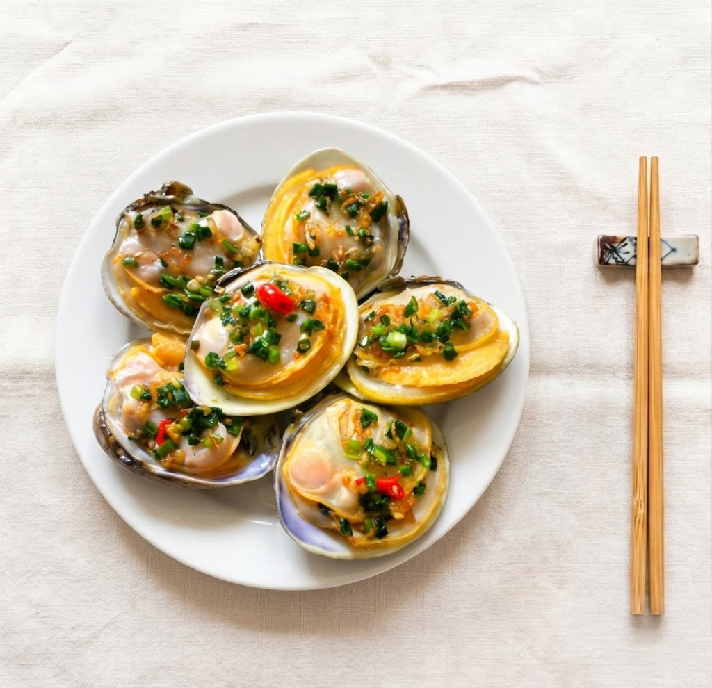 Ngao Nướng Mỡ Hành