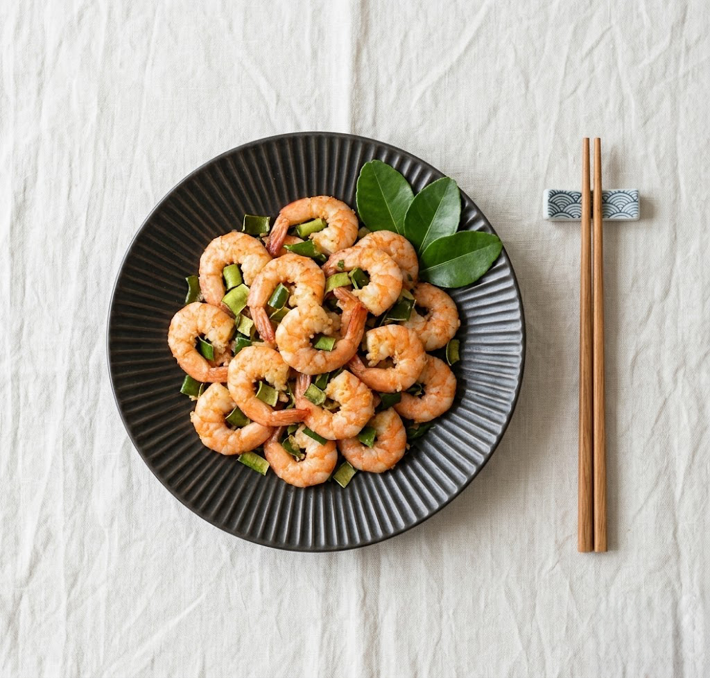 Tôm Rảo Rang Lá Chanh