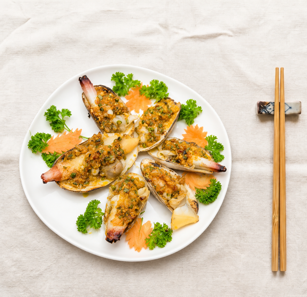 Tu Hài Nướng Mỡ Hành